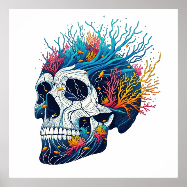 Póster Coral Reef Skull (Frente)