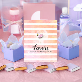 Póster Coral Stripe Flamingo Baby Shower Favores
