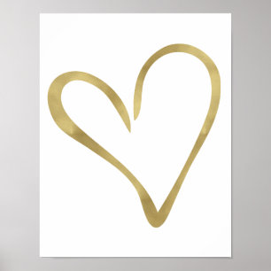 Póster Corazón abierto de oro I