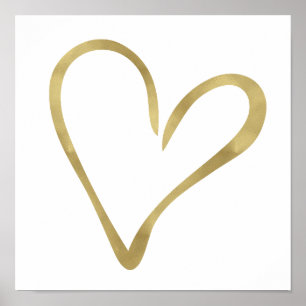 Póster Corazón abierto II del oro