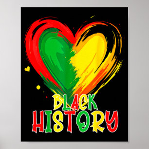 Póster corazón africano mes de la historia negra afroamer