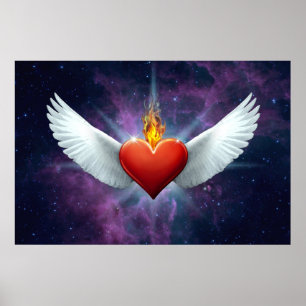 Póster Corazón alado