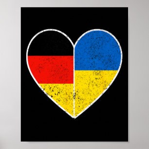 Póster Corazón Alemania Y Ucrania Solidaridad Amistad Vi