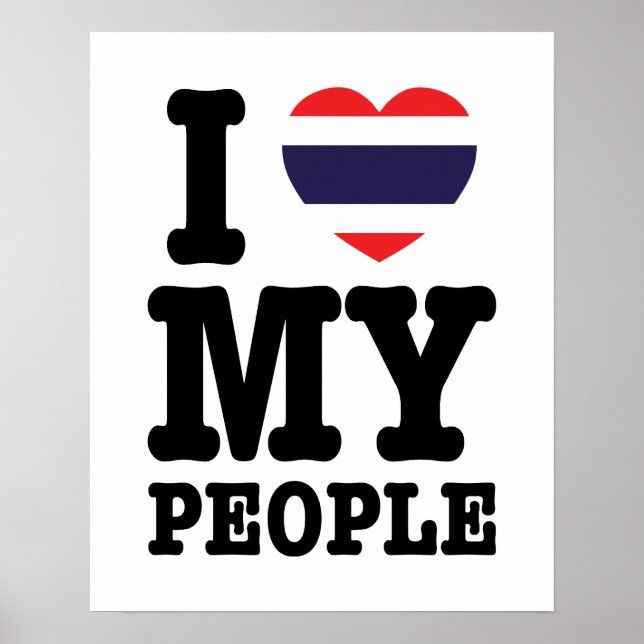 Póster Corazón (amor) Mi gente tailandesa (Frente)