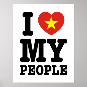 Póster Corazón (amor) Mi pueblo vietnamita