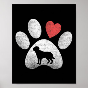 Póster Corazón Amor Perro Pata Labrador Retriever San Val