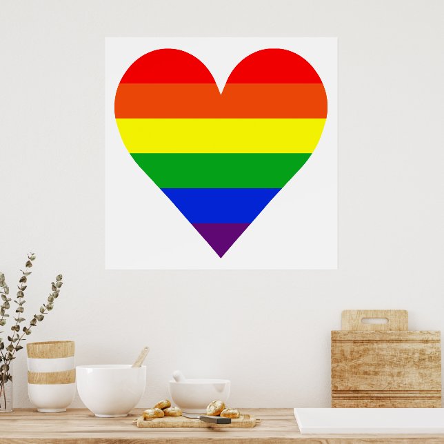 Póster Corazón arcoiris (Cocina)