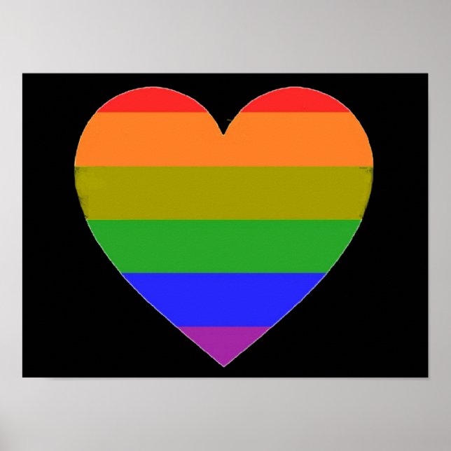 Póster Corazón arcoiris poster (Frente)
