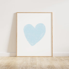 Póster Corazón azul bebé