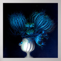 Corazón azul en negro