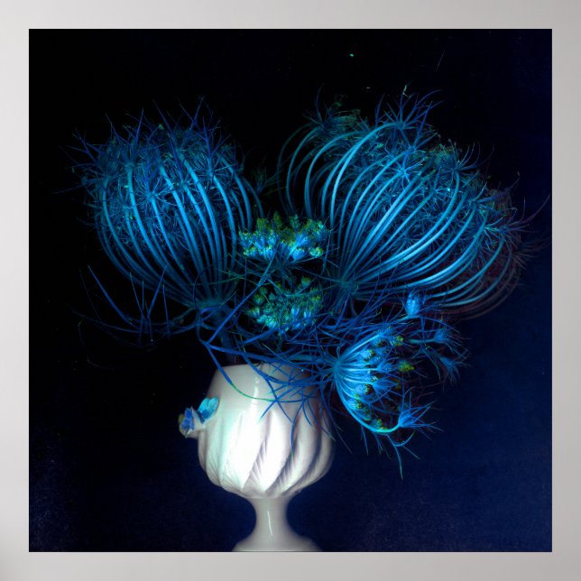 Póster Corazón azul en negro (Frente)