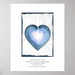 Póster Corazón azul místico