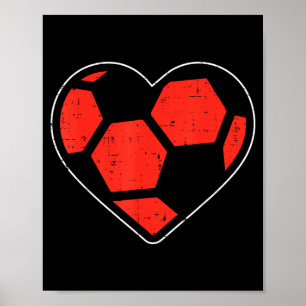 Póster Corazón Balón de Fútbol Día de San Valentín Deport