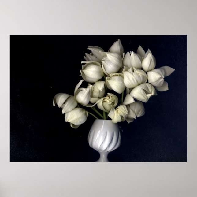Póster Corazón blanco sobre negro (Frente)