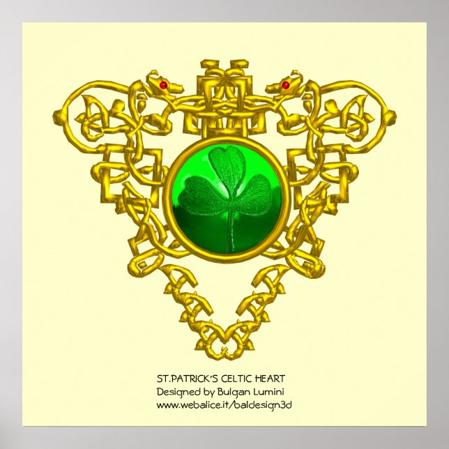 PÓSTER CORAZÓN CÉLTICO DE SAINT PATRICK, VERGÜENZA (Frente)