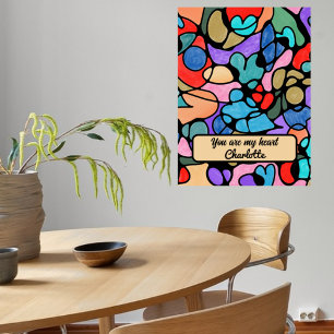 PÓSTER CORAZÓN COLORES NEUROGRÁFICOS DE AGUA DIGITAL
