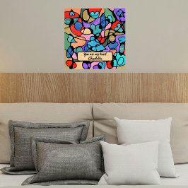 PÓSTER CORAZÓN COLORES NEUROGRÁFICOS DE AGUA DIGITAL