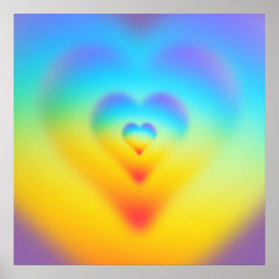 Póster corazón de arco iris