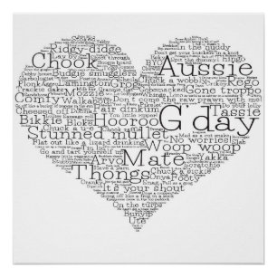 Póster Corazón de argot australiano