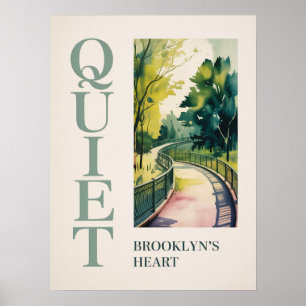 Póster Corazón de Brooklyn en el paseo verde del atardece