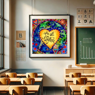 Póster Corazón de citas Motivadoras inspiradoras