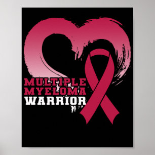 Póster Corazón de concientización para guerreros con miel