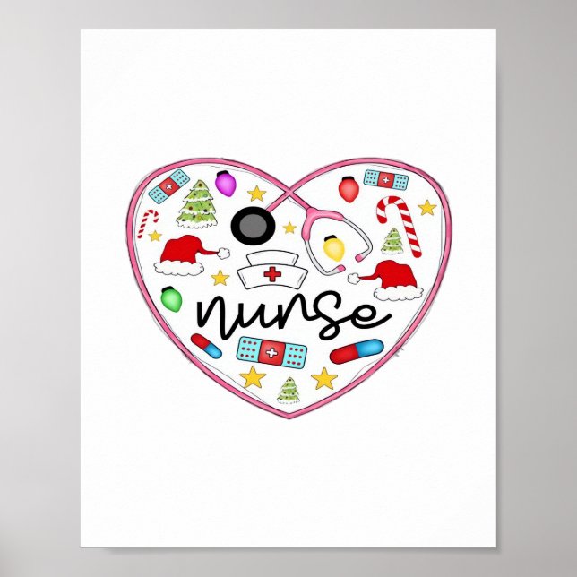 Póster Corazón de enfermera, camiseta sobredimensionada d (Frente)