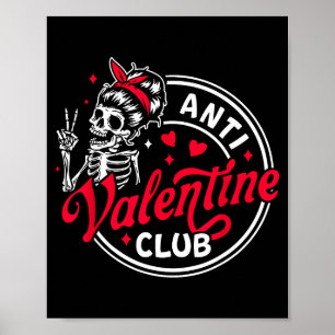 Póster Corazón de esqueleto anti día de San Valentín dive
