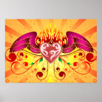 Corazón de floración alada