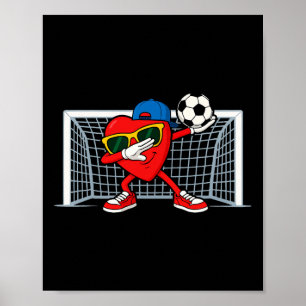 Póster Corazón de fútbol portero Footll amante chicos Val
