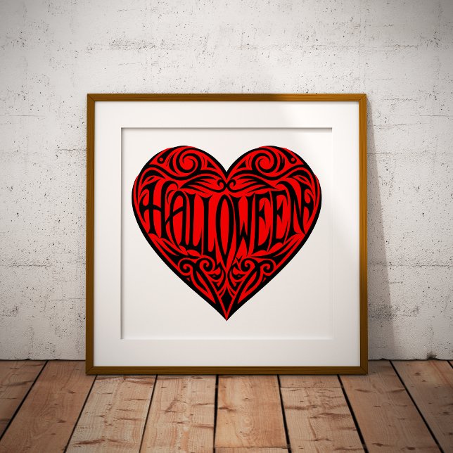Póster Corazón de Halloween, Corazón Negro, Fiesta (Subido por el creador)