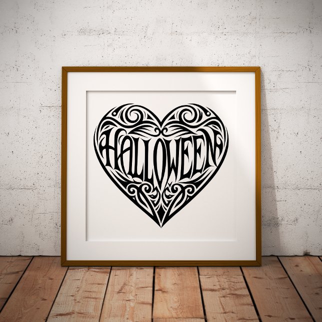 Póster Corazón de Halloween, Corazón Negro, Fiesta (Subido por el creador)