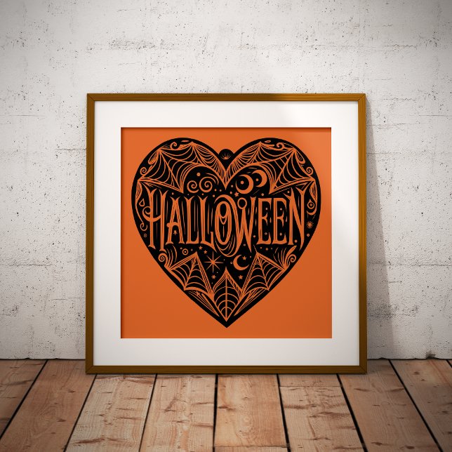 Póster Corazón de Halloween, forma de corazón negro, fest (Subido por el creador)