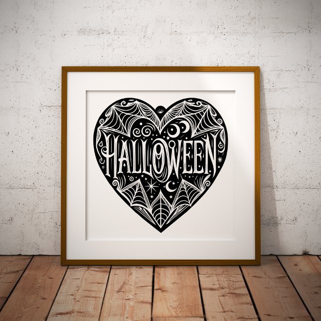 Póster Corazón de Halloween, forma de corazón negro, fest (Subido por el creador)