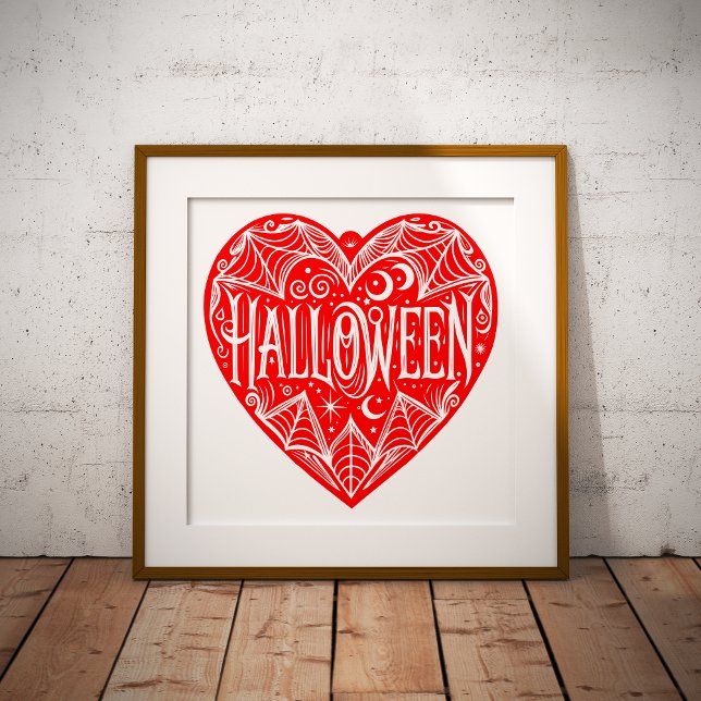 Póster Corazón de Halloween, forma de corazón rojo, festi (Subido por el creador)