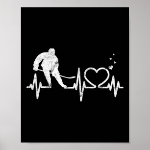 Póster Corazón de hockey sobre hielo San Valentín Latido