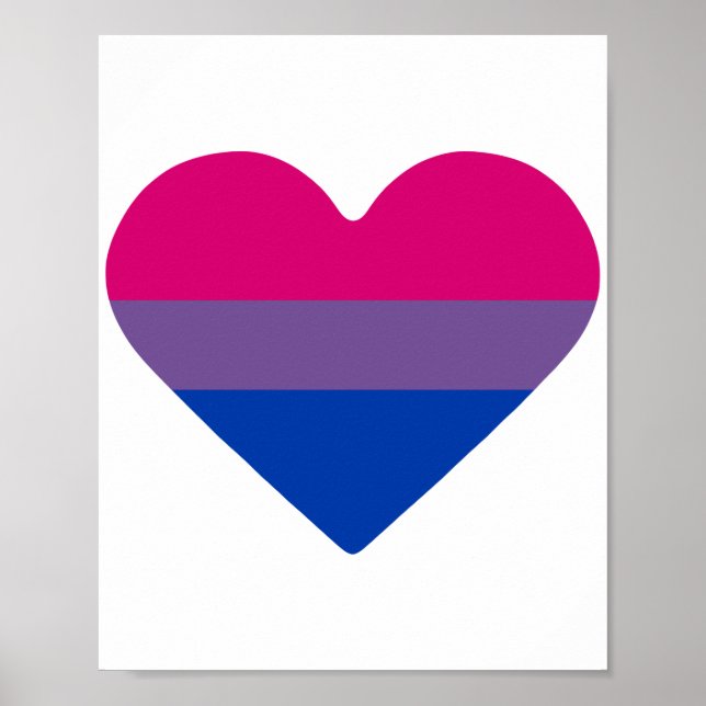 Póster Corazón de la Bandera del Orgullo Bisexual (Frente)