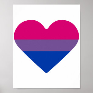 Póster Corazón de la Bandera del Orgullo Bisexual