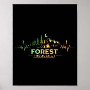Póster Corazón de la naturaleza de acampada campista camp