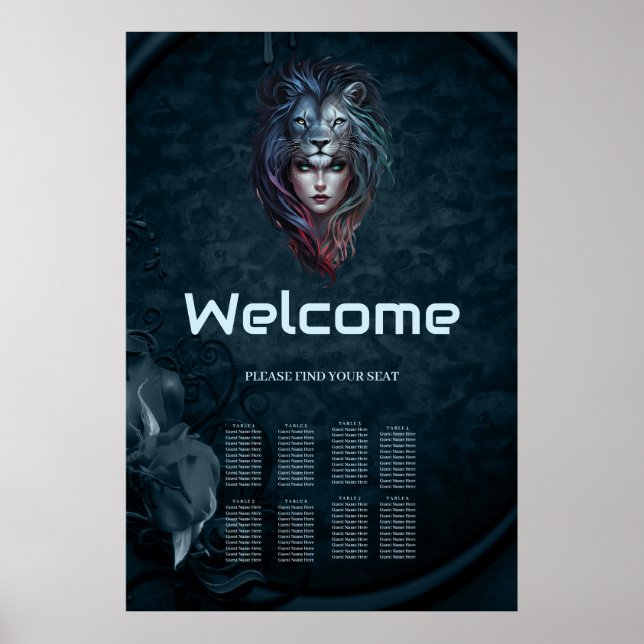 Póster Corazón de león y fuerza femenina (Frente)