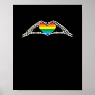 Póster Corazón de manos óseas activo
