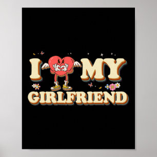 Póster Corazón de mi novia Ama a Valentine Groovy Pareja