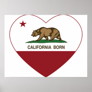 Póster Corazón de nacimiento de California