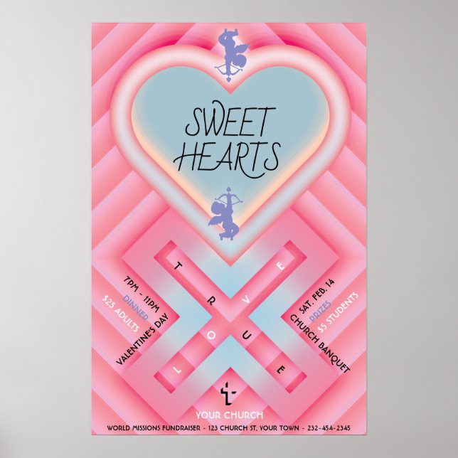Póster Corazón de Origami X Corazones Dulces (Frente)