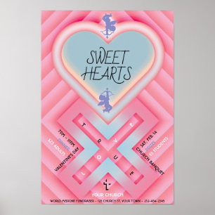 Póster Corazón de Origami X Corazones dulces