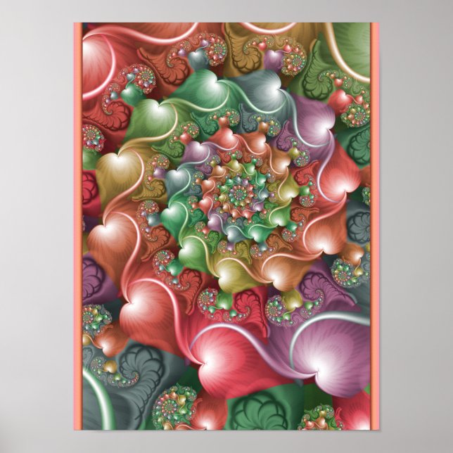 Póster Corazón de Pastel en Espiral (Frente)