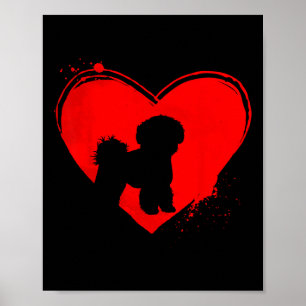 Póster Corazón de perro de Frise de Bichon Forma a los am