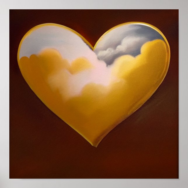 Póster Corazón de Poster del cielo (Frente)