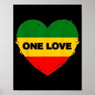 Póster Corazón de Reggae Un Amor Música Reggae Rasta Rast