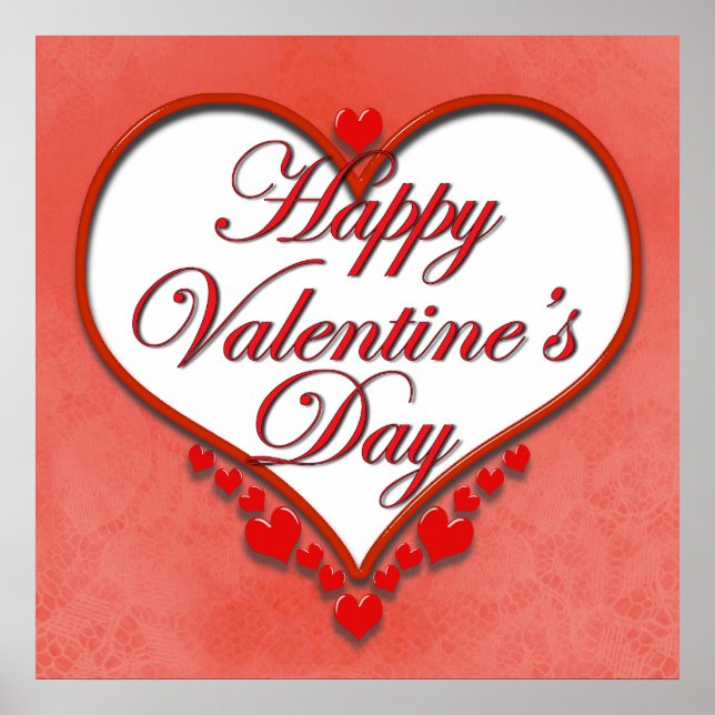 Póster Corazón de remolacha Valentine (Frente)